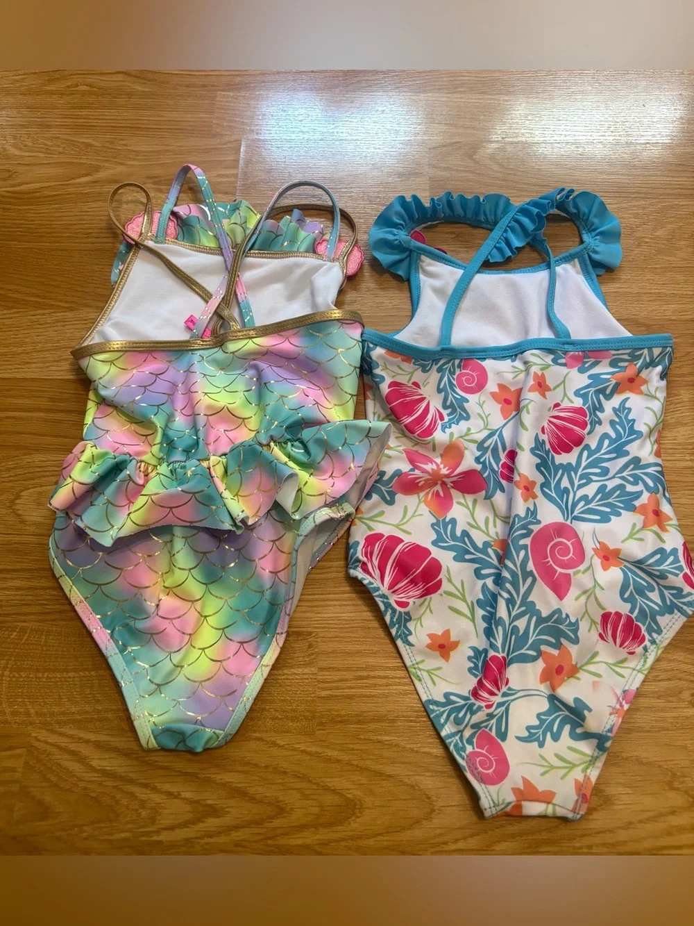 Girls size 6X (2) One-Piece Swimsuit, Betsy Johnson, Disney’s Little Mermaid